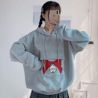 Bow Print Oversize Hoodie