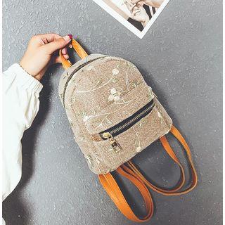 Linen Blend Floral Blend Mini Backpack