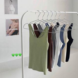 Cross Back Plain Tank Top