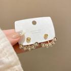 Sterling Silver Heart Ear Jacket E4980 - Gold - One Size