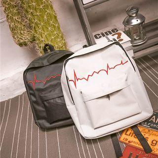 Embroidered Heart Beat Backpack