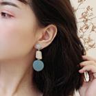 Matte Wooden Dangle Earring 1 Pair - Light Blue - One Size