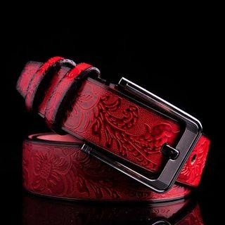 Embossed Faux Leather Belt