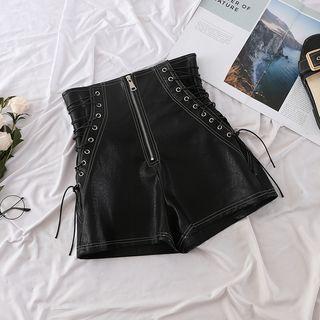 Lace-up High Waist Shorts