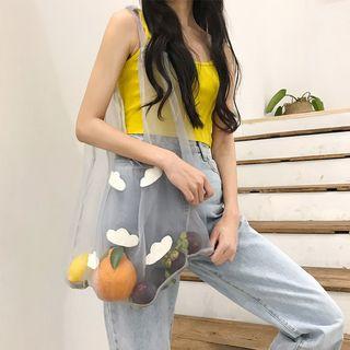 Print Sheer Tote Bag