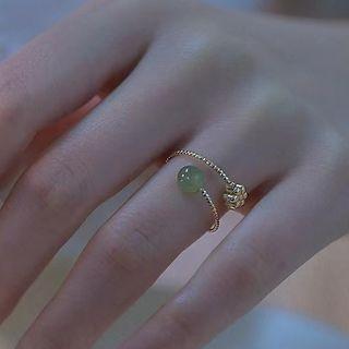Gemstone Open Ring 1 Pc - Gold - One Size