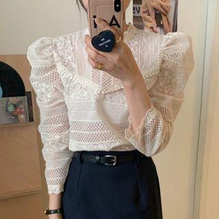 Eyelet Lace Top Beige - One Size