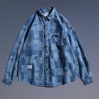 Patchwork Denim Shirt Jacket