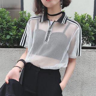 Sports Sheer Short-sleeve Polo Shirt