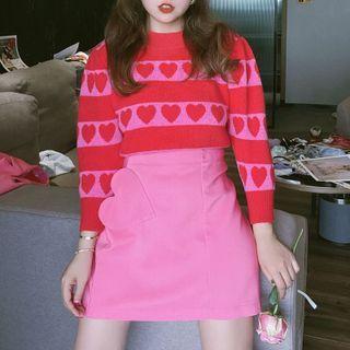Heart Applique Mini A-line Skirt