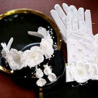 Wedding Beaded Flower Clip-on Earring