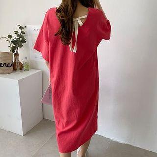 Beribboned Back Midi Shift Dress