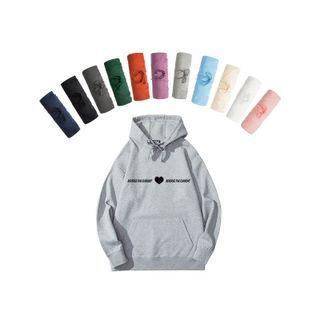 Long Sleeve Lettering Heart Print Hoodie