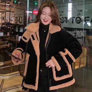 Corduroy Zipped Jacket Black - One Size