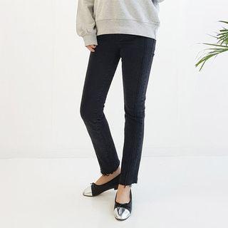 Fray-hem Seam-trim Pants