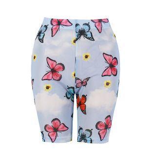Butterfly Print Biker Shorts