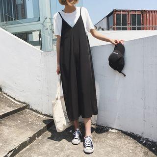 Wide Leg Cropped Chiffon Playsuit