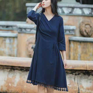 V-neck Fringe Dress