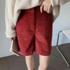 Corduroy Shift Oversize Shorts Red - One Size