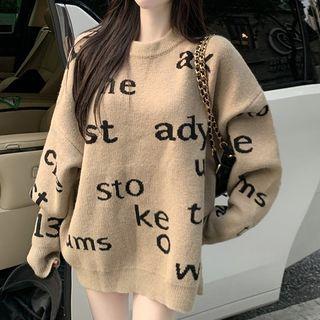 Lettering Sweater Coffee - One Size