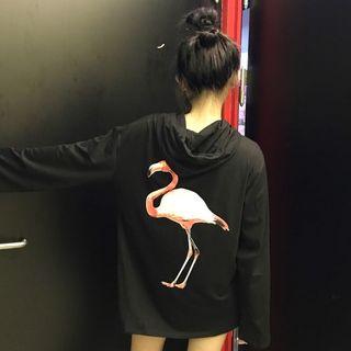 Printed Hooded Long-sleeve T-shirt