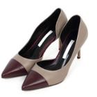 Pointy-toe Contrast-trim Pumps