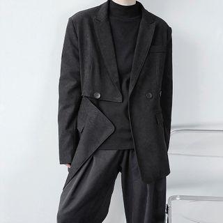 Double-breasted Asymmetric Slim-cut Blazer
