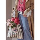 Faux-fur Lettering Padded Shopper Bag