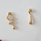 Non-matching Polished Irregular Drop Earring 1 Pair - As Shown In Figure - One Size