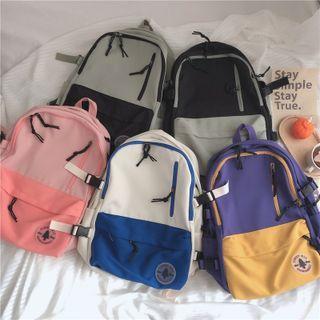 Applique Two-tone Backpack / Bag Charm / Set