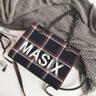 Lettering Plaid Tote