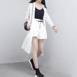 Open-front Sheer-knit Light Cardigan