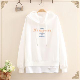 Lettering Printed Over-sized Hoodies