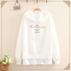 Lettering Printed Over-sized Hoodies