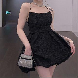 Plain Halter A-line Back Lace Up Dress