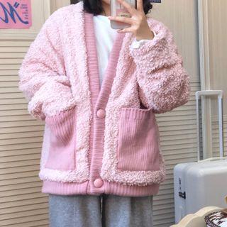 Fleece Cardigan Pink - One Size