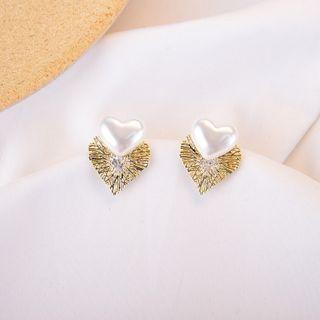 Faux Pearl Stud Earrings Era056 - 16 - One Size