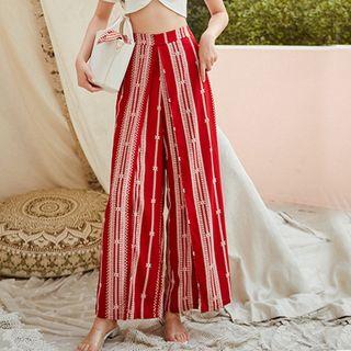 High Waist Chiffon Wide-leg Pants