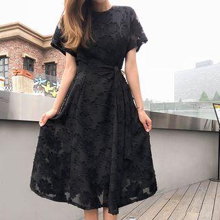 Flared Long Lace Dress & Sash