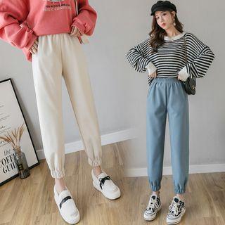 Elastic Waist Gather Cuff Harem Pants