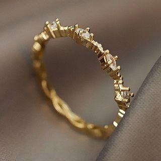 Rhinestone Ring Gold - Size No. 7
