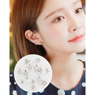 Rhinestone Ear Stud Set (14 Pcs)