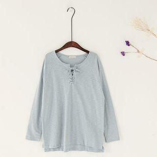 Lace Up Long-sleeve T-shirt