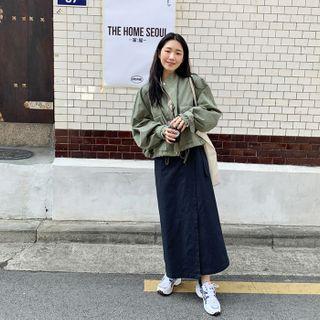 Drop-shoulder Military Jacket
