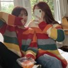 Long-sleeve Rainbow Cardigan + Sweater