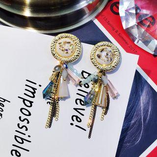 Artificial Crystal Earring Gold - One Size