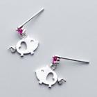 Pig Drop 925 Sterling Silver Earring 1 Pair - S925 Silver - One Size