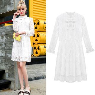Bow-accent Lace A-line Dress