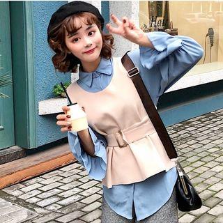 Set: Ruffle Blouse + Vest