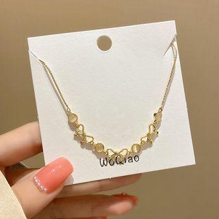 Bow Cat Eye Stone Bracelet Gold - One Size